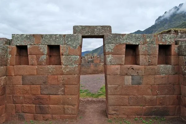 Inca gate. Archaeological complex of Pisac