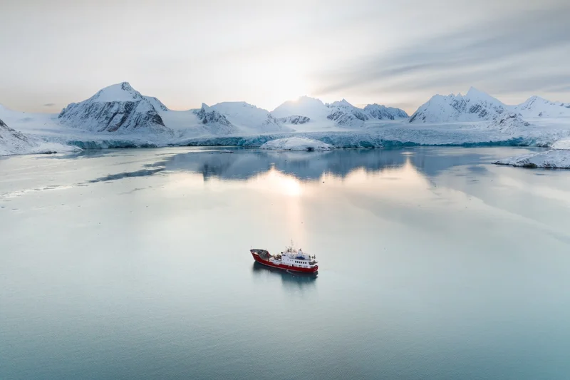 Drone Svalbard landscape | MV Vikingfjord