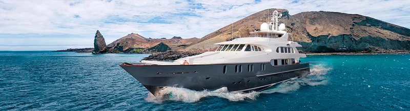 Aqua Mare, the first superyacht to sail the Galapagos Islands