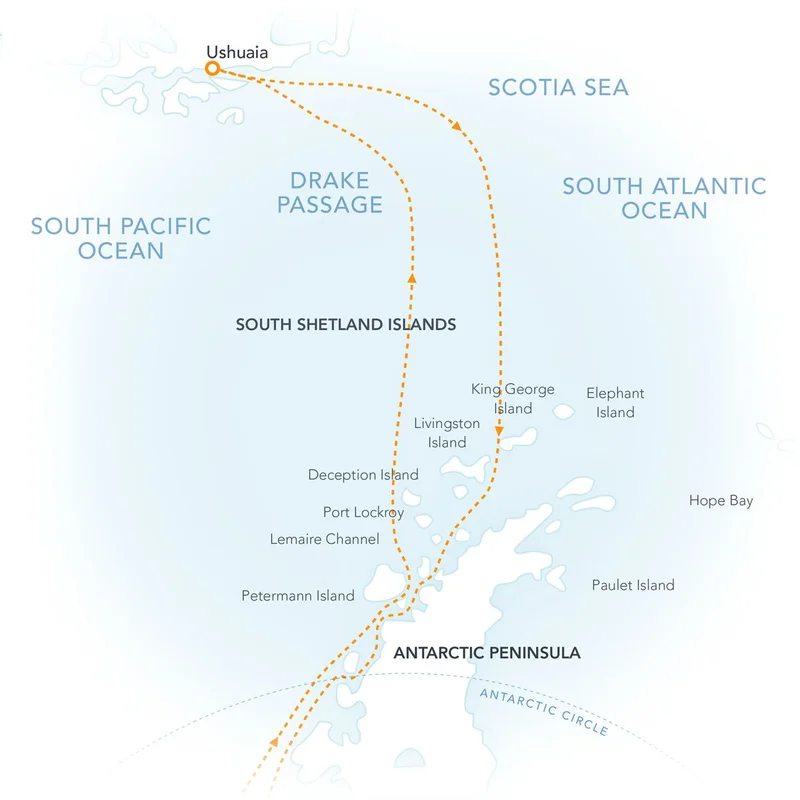 Extended Antarctic Circle Crossing