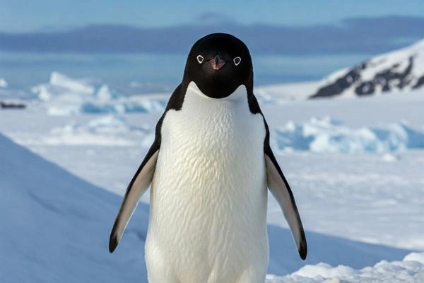Adélie Penguin Standing on Ice